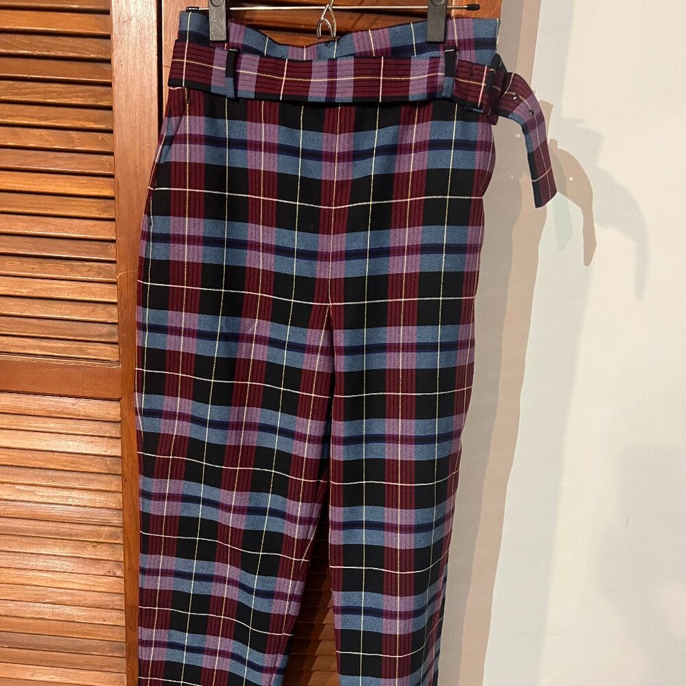 Blue Plaid. Zara Pants